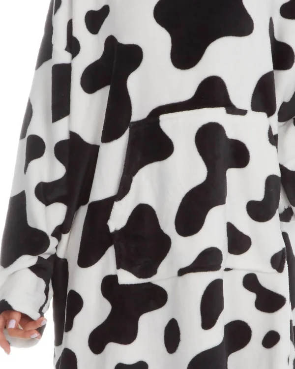 Huggable Loungewear | Cow Print Oversized Hoodie