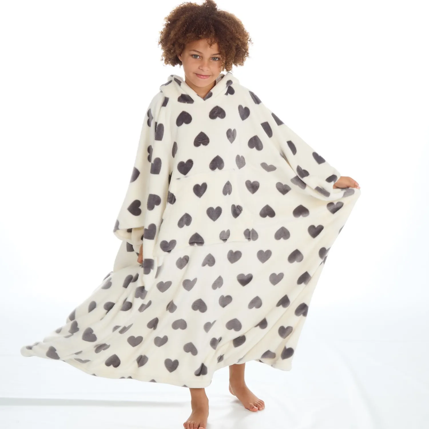 huggable_kids_heart_print_1.webp Kids Huggable Kids Heart Print Oversized Blanket Poncho