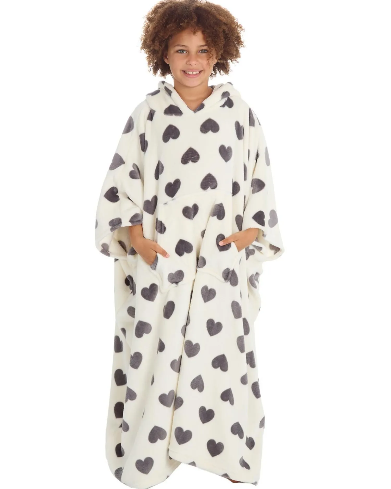 huggable_kids_heart_print_2.webp Kids Huggable Kids Heart Print Oversized Blanket Poncho