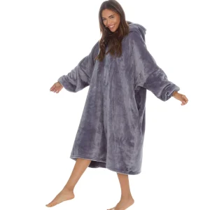 Huggable Loungewear | Oversized Long Poncho - Charcoal