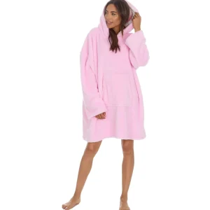 Huggable Loungewear | Pink Snuggle Fleece Oversized Hoodie
