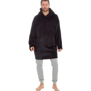 Men Huggable Polished Oversized Hoodie - Black
