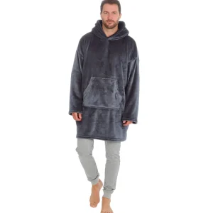 Men Huggable Polished Oversized Hoodie - Charcoal