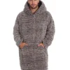 Men Huggable Sherpa Fleece Oversized Blanket Hoodie - Grey