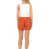 Indigo Roc Shorts & Skirts | Linen Shortie Shorts - Burnt Orange