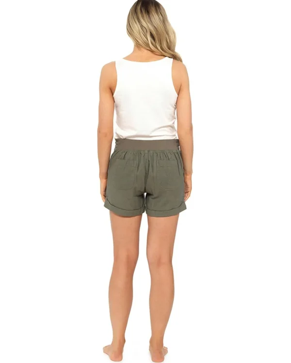 Indigo Roc Shorts & Skirts | Linen Shortie Shorts - Khaki