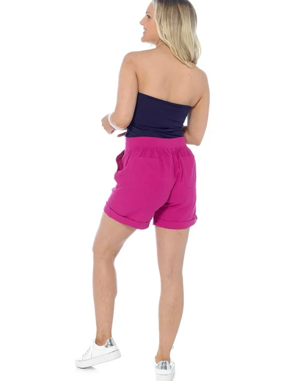 Indigo Roc Shorts & Skirts | Linen Shortie Shorts - Berry