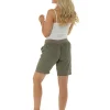 Indigo Roc Shorts & Skirts | Ribbed Back Linen Shorts - Khaki