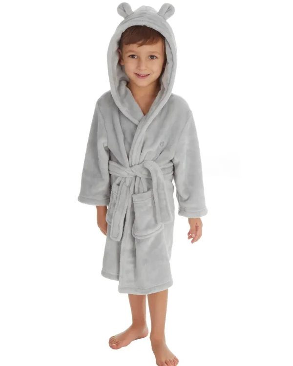 Kids Minikidz Infants Elephant Fleece Robe - Grey