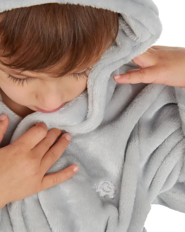 Kids Minikidz Infants Elephant Fleece Robe - Grey