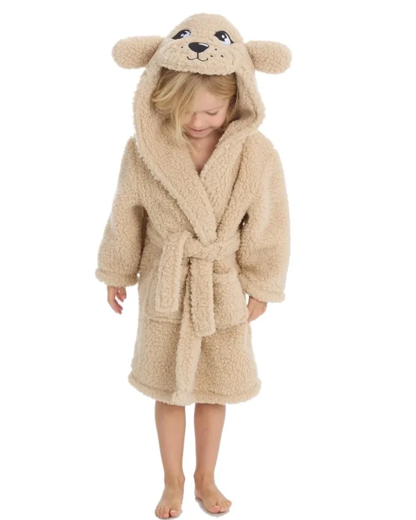 Kids Minikidz Infants Puppy Sherpa Fleece Dressing Gown