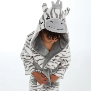 Kids Minikidz Infants Zebra Fleece Dressing Gown