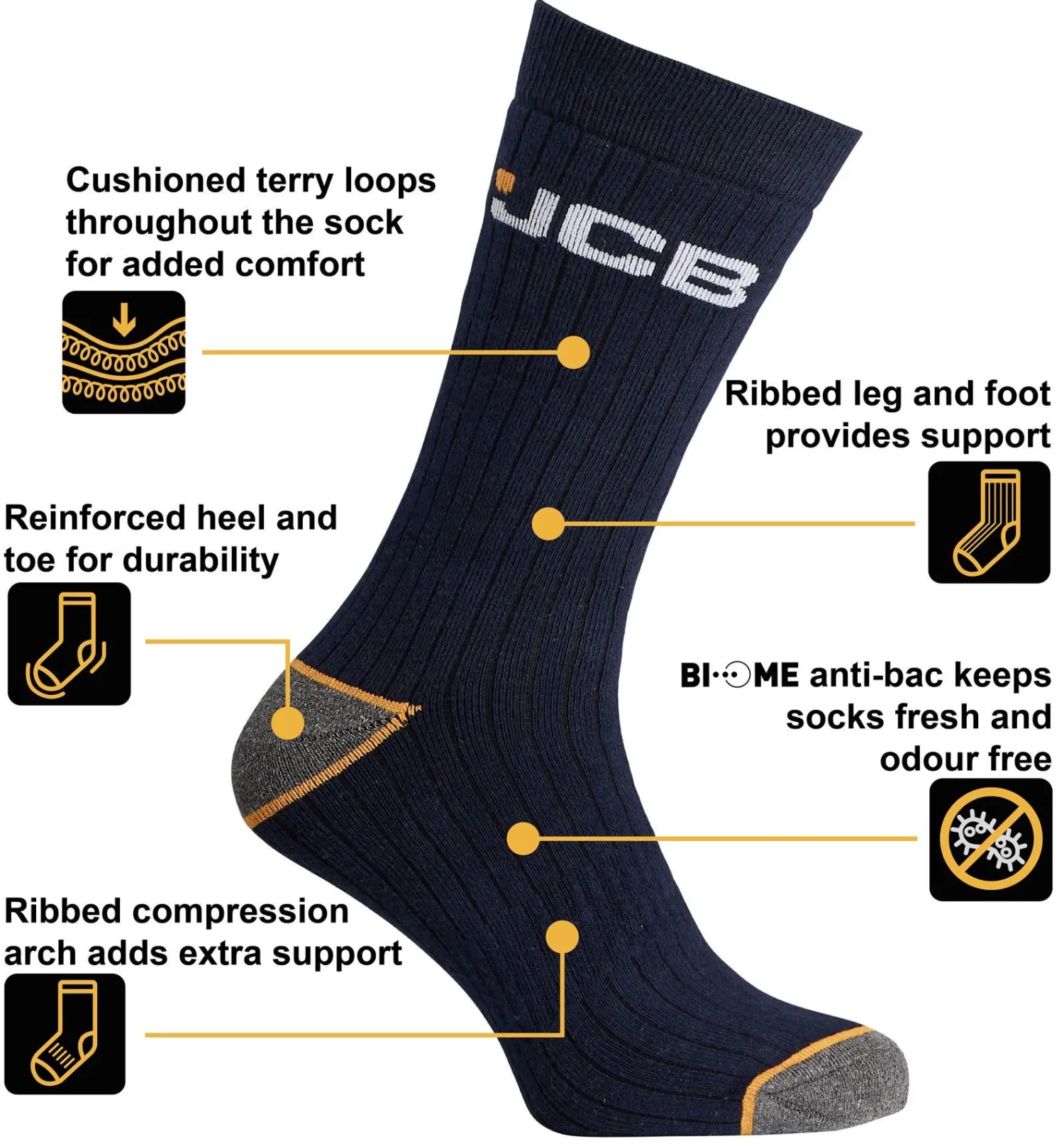 jcb_mens__pack_outdoor_ac_0.webp Men JCB Mens 3 Pack Outdoor Activity Socks - Navy