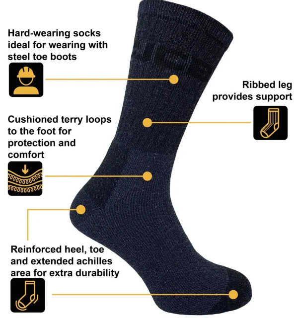Men JCB Mens 4 Pack Outdoor Advantage Socks - Navy