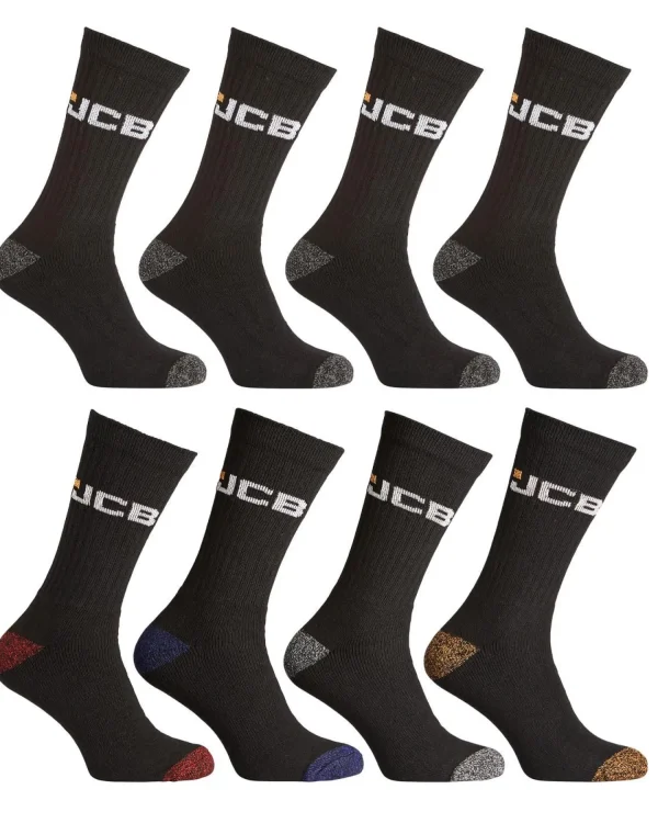 Men JCB Mens 8 Pack Workwear Apparel Socks
