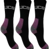 JCB Socks | Womens 3 Pack Workwear Apparel Socks - Black/Purple