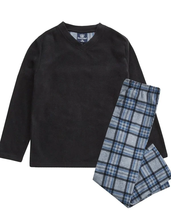 Kids Cargo Bay Kids Check Fleece Pyjamas - Black