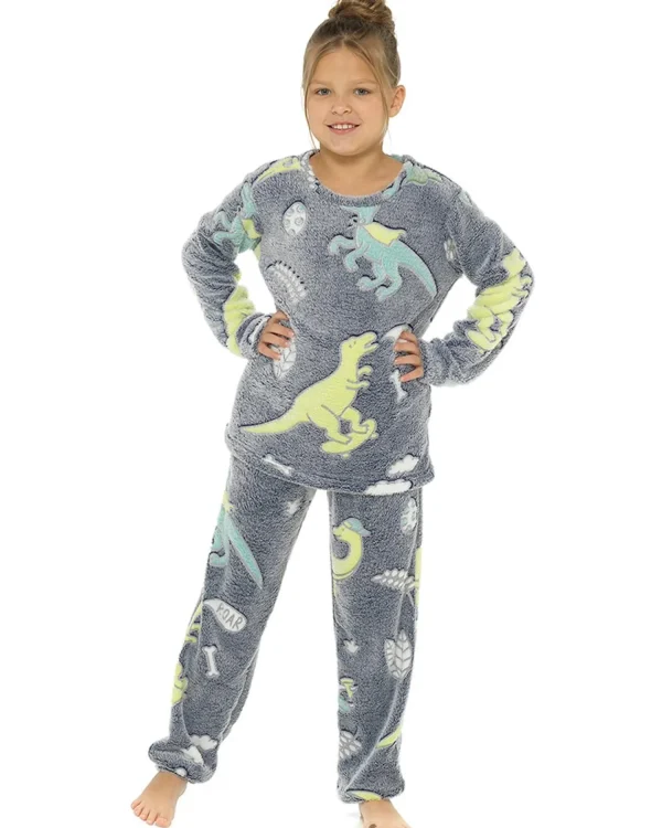 Kids Follow That Dream Kids Glow In The Dark Dinosaur Pyjamas
