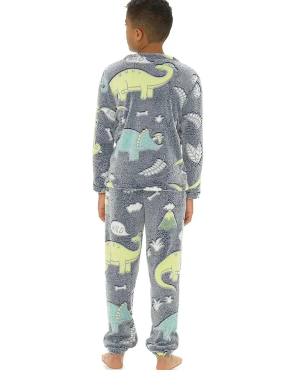 Kids Follow That Dream Kids Glow In The Dark Dinosaur Pyjamas