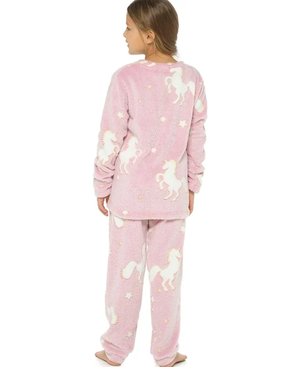 Kids Follow That Dream Kids Glow In The Dark Unicorn Pyjamas