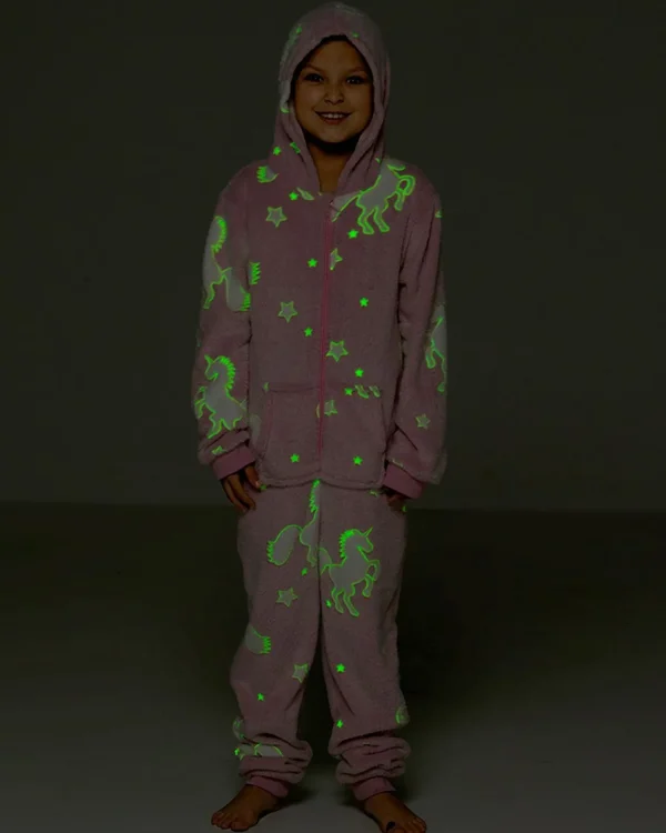 Kids Follow That Dream Kids Glow In The Dark Unicorn Onesie