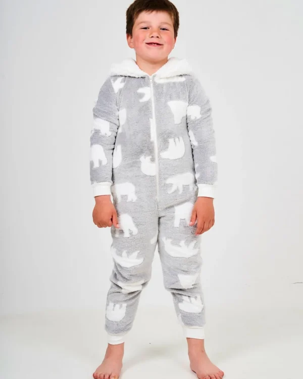 Kids * Kids Grey Polar Bear Onesie