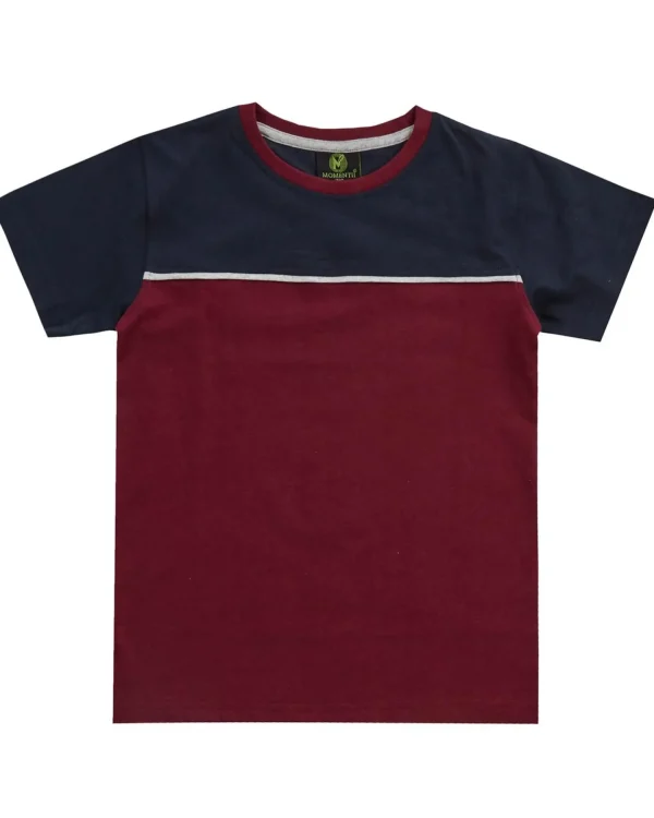 Kids * Kids Jersey Contrast Short Pyjamas - Navy/Burgundy