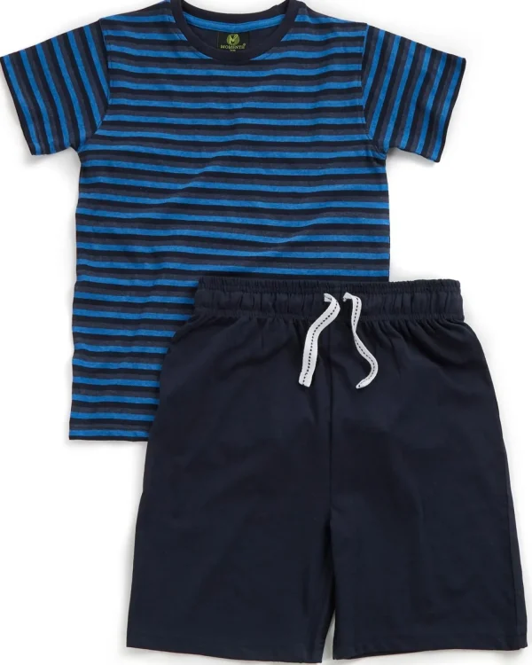 Kids * Kids Jersey Striped Short Pyjamas - Navy