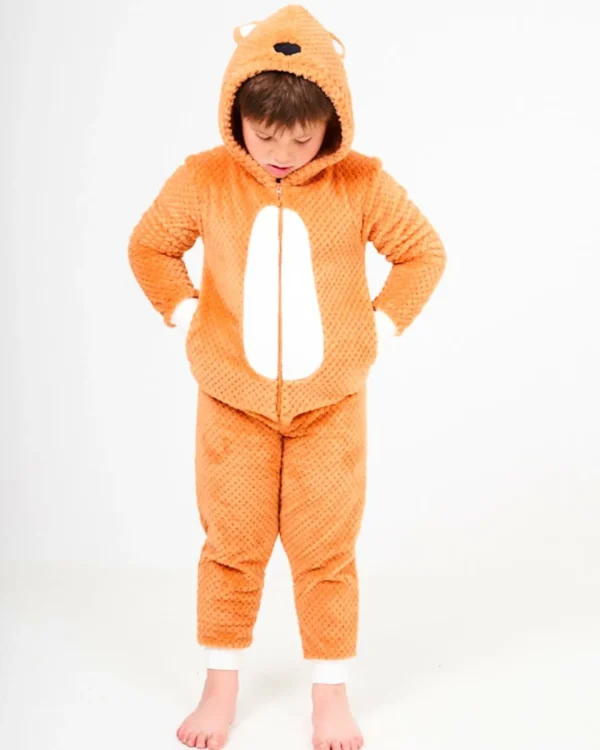 Kids * Kids Orange Waffle Fox Onesie