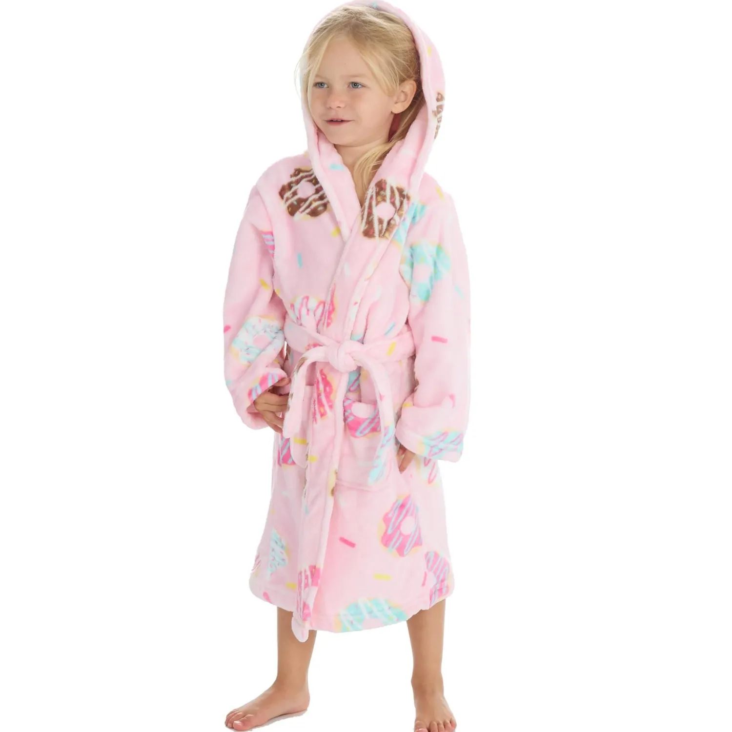 kids_pink_donut_print_dre_3.webp Kids Slumber Party Kids Pink Donut Print Dressing Gown
