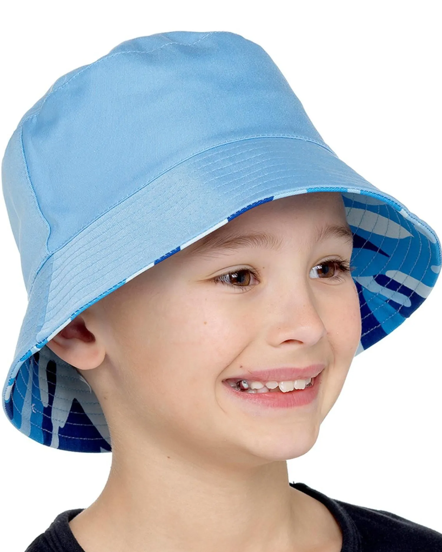 kids_reversible_bucket_ha_0-4.webp Kids Bertie & Bo Kids Reversible Bucket Hat - Blue Camo