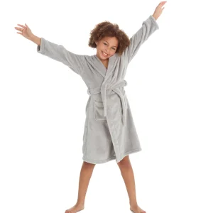 Kids Slumber Party Kids Super Soft Dressing Gown - Grey