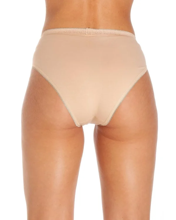 La Marquise Knickers | 3 Pack Lace Midi Brief - Nude