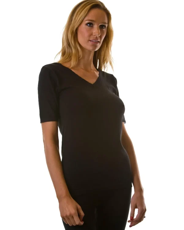 La Marquise Thermals | 2 Pack Thermal Short Sleeve Top - Black