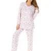 La Marquise Pyjamas | Elizabeth Cloudknit Floral Button Pyjamas