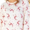 La Marquise Pyjamas | Festive Prints Pyjamas - Ivory Reindeers