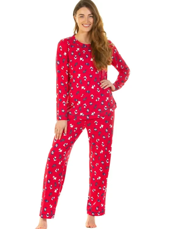 La Marquise Pyjamas | Festive Prints Pyjamas - Red Scotty Dogs