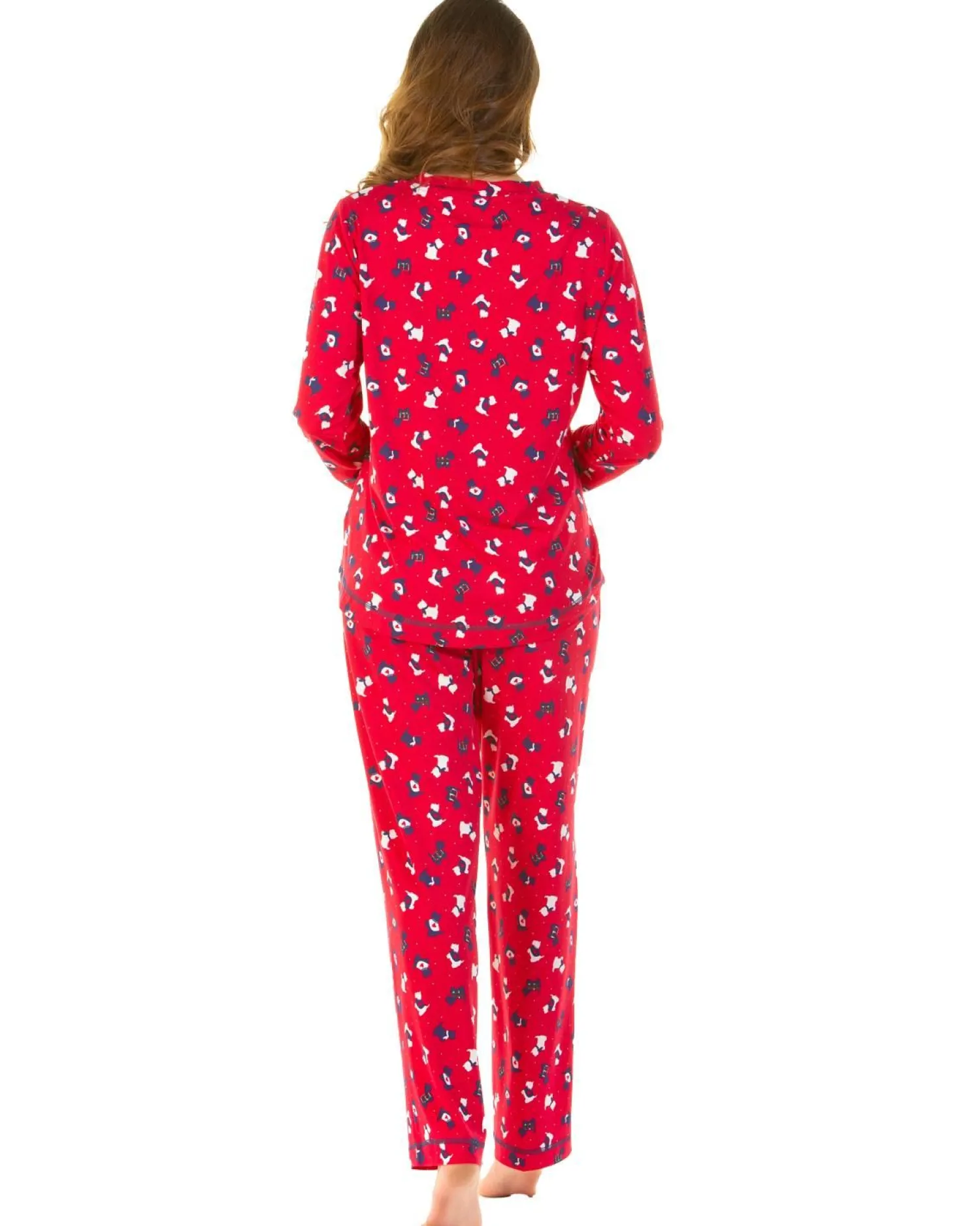 la_marquise_festive_print_3-5.webp La Marquise Pyjamas | Festive Prints Pyjamas - Red Scotty Dogs