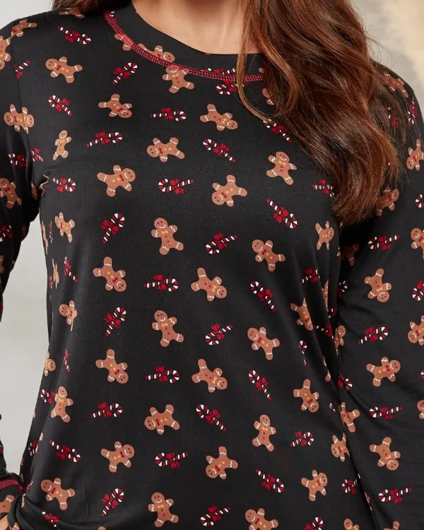 La Marquise Pyjamas | Festive Prints Pyjamas - Black Gingerbread