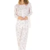 La Marquise Pyjamas | Floral Cuddleknit Jersey Pyjamas - Pink