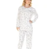 La Marquise Pyjamas | Floral Cuddleknit Jersey Pyjamas - Ivory