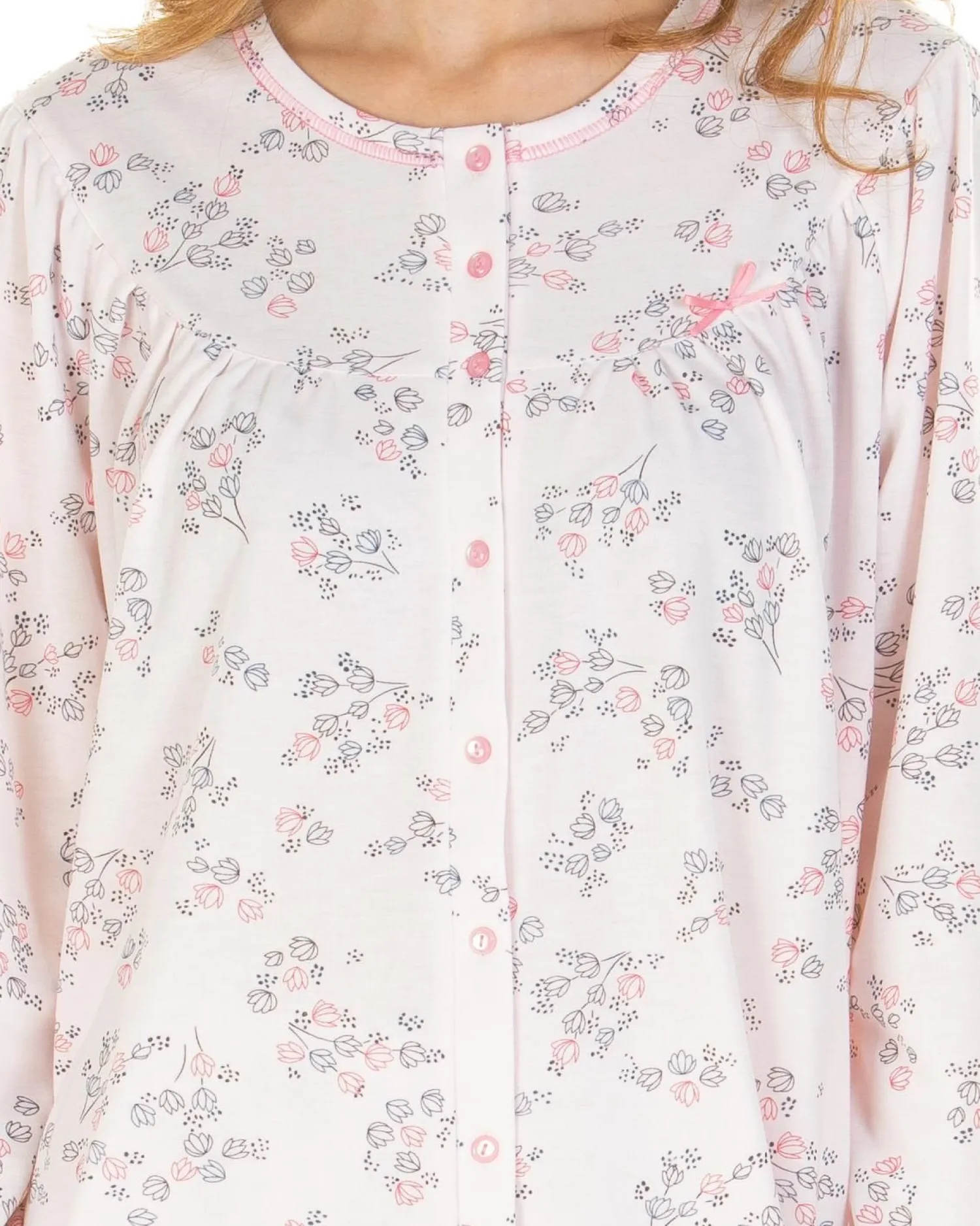la_marquise_floral_cuddle_2-1.webp La Marquise Pyjamas | Floral Cuddleknit Jersey Pyjamas - Pink