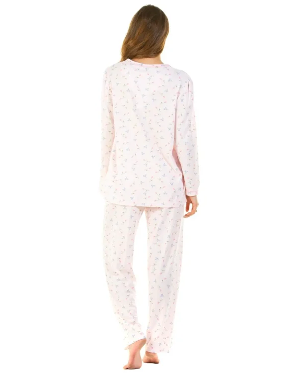 La Marquise Pyjamas | Flower Leaf Cuddleknit Pyjamas - Pink