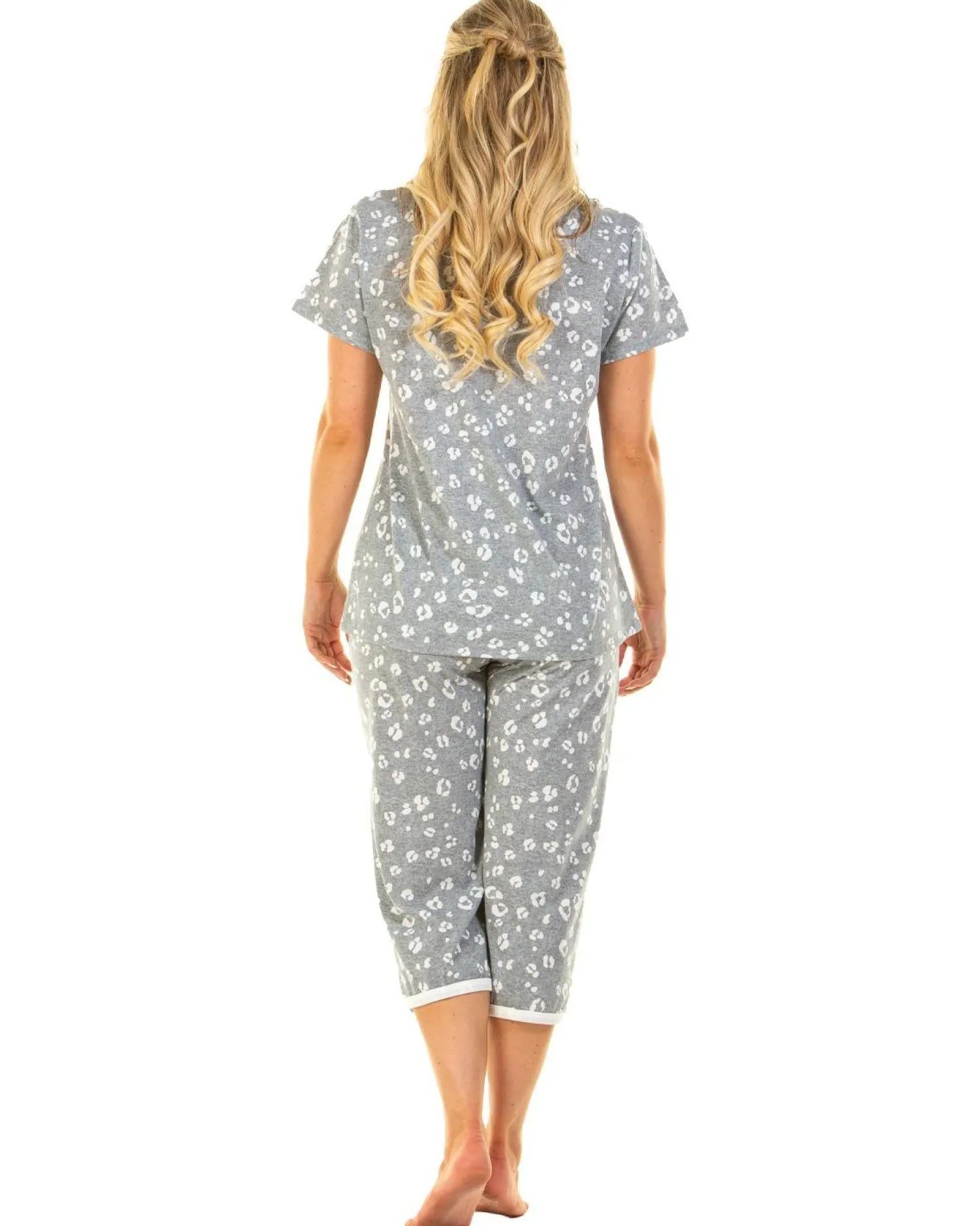 la_marquise_heather_leopa_3-2.webp La Marquise Pyjamas | Heather Leopard Cropped Pyjamas - Grey