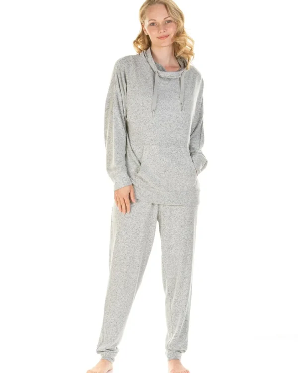 La Marquise Pyjamas | Lush Lounge Cloudknit Cowl Neck Pyjamas - Grey