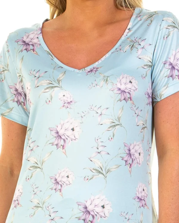 La Marquise Pyjamas | Orchid Silkyknit Cropped Pyjamas - Blue
