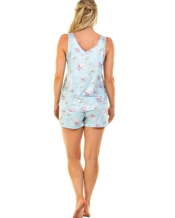 La Marquise Pyjamas | Orchid Silkyknit Short Pyjamas - Blue