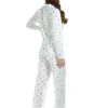 La Marquise Pyjamas | Pink Blush Jersey Button Pyjamas - Turquoise