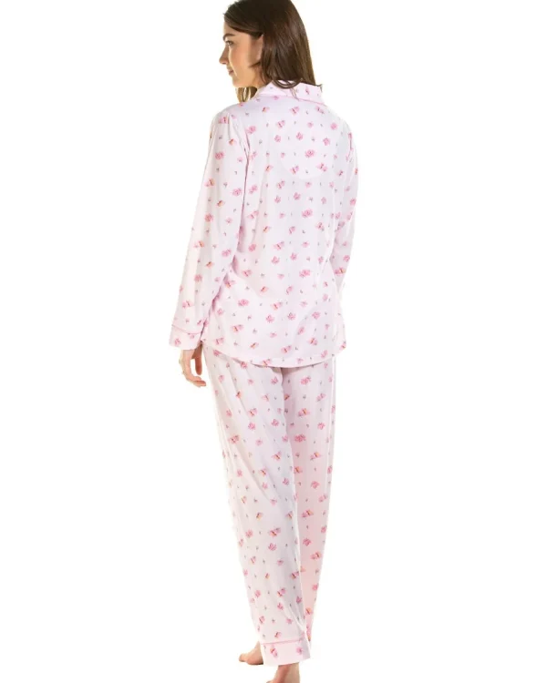 La Marquise Pyjamas | Pink Blush Jersey Button Pyjamas - Pink