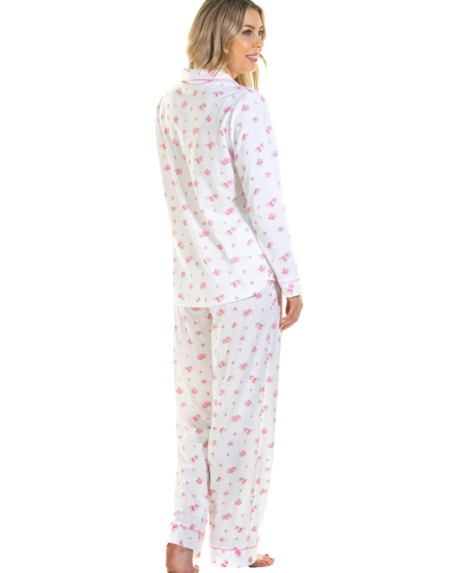 la_marquise_pink_blush_je_0.webp La Marquise Pyjamas | Pink Blush Jersey Button Pyjamas - Ivory